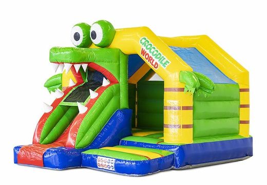 Crocodile Themed Inflatable Bouncer With Slide For Sale For Kids