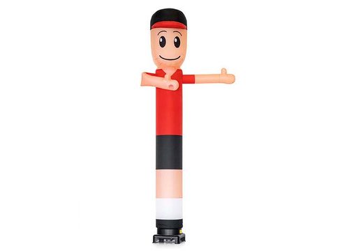 Waving skyman in red with cap for sale at JB Inflatables