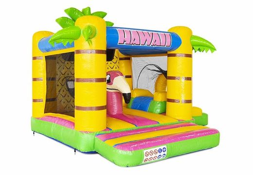 order compact inflatable air cushion with slide in hawaii theme with many colors