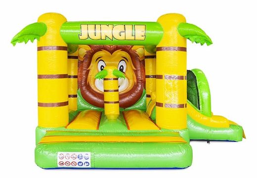 jungle themed compact inflatable bouncer with slide for sale for kids