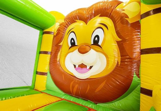 Small Jungle Themed Inflatable Bouncer With Slide For Sale