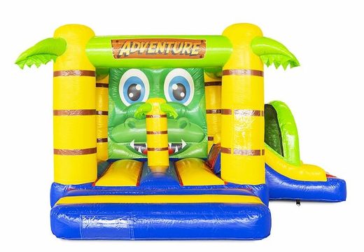 crocodile themed small inflatable bouncer with slide for kids for sale