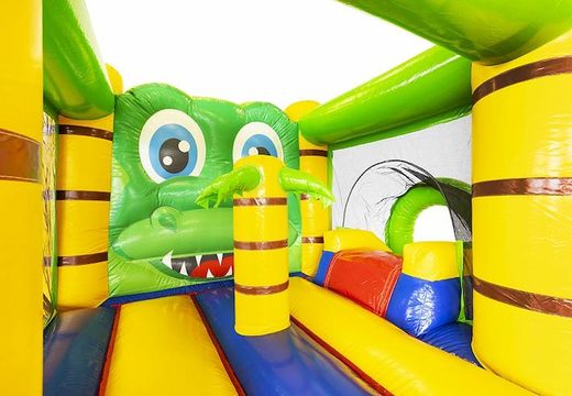 crocodile themed small inflatable air cushion with slide for kids for sale
