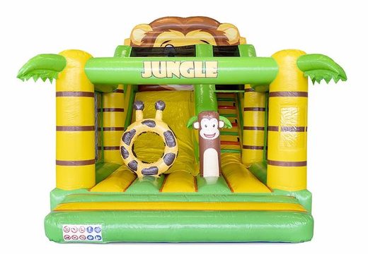 Jungle Theme Inflatable Slide With Bouncer Section For Kids For Sale
