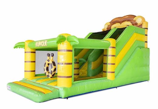 Buy a jungle themed inflatable slide with bouncy castle section for kids