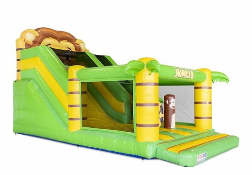 Order inflatable slide with bouncy castle section in jungle theme for children