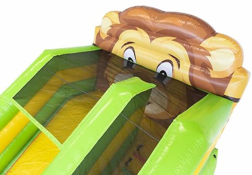 Jungle slide inflatable with bouncy castle section and obstacles for children
