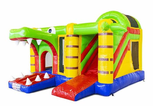 Order inflatable bouncy castle with slide in crocodile theme for children