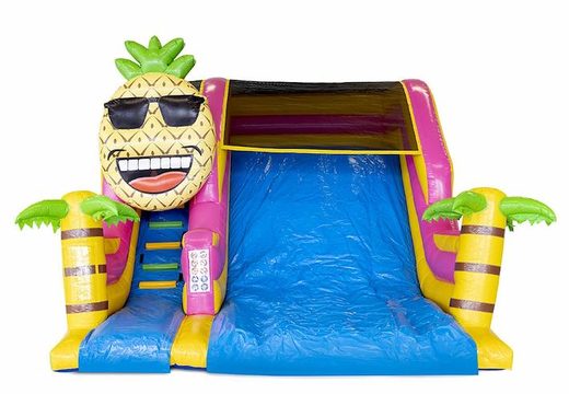 Hawaii themed inflatable compact slide air cushion with palm trees for sale for kids