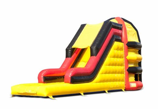 Opblaasbare spider toren attractie kopen in geel en rood voor zeskamp spel voor kinderen bij JB Inflatables