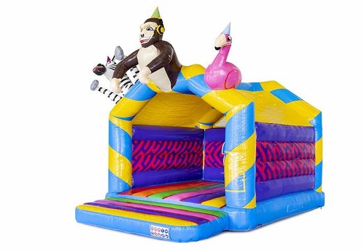 Order standard inflatable bouncy castle in animal party theme with 3d animals on it