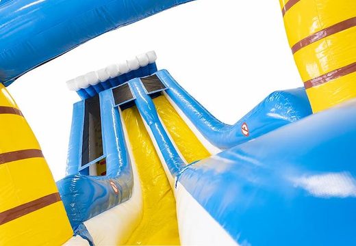Inflatable Water Slide For Sale In Blue And White And Palm Trees For Kids
