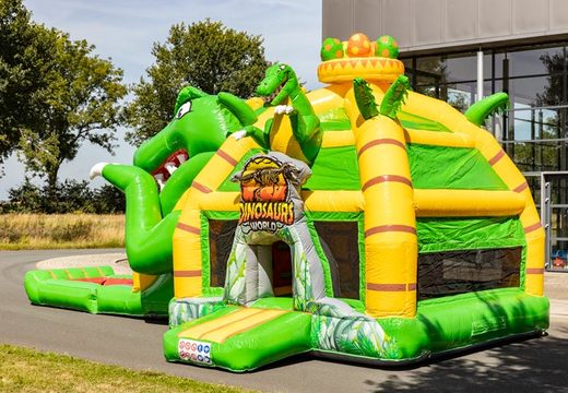 Buy inflatable multiplay super bouncy castle with slide in dino theme for children