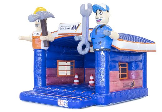 Custom made inflatable bouncy castle with 3d objects on it as a promotional tool for company to order