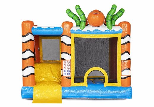Order bouncy castle with bath, slide and orange fish at JB Inflatables