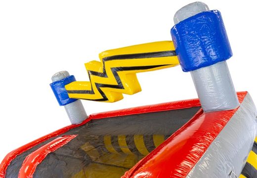 Order inflatable water slide Waterslide S18 High Voltage with electricity theme in red gray yellow
