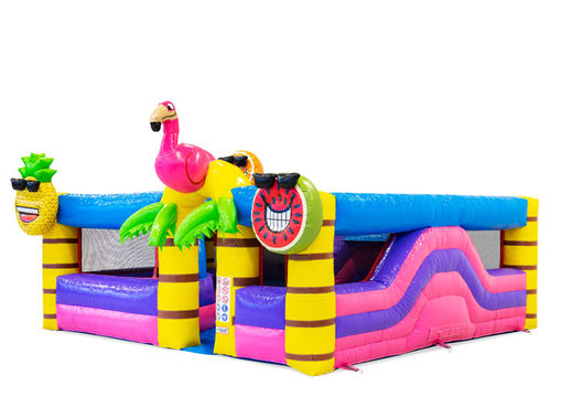 Buy inflatable bouncy castle in theme Flamingo for kids. Order inflatables online at JB Inflatables UK