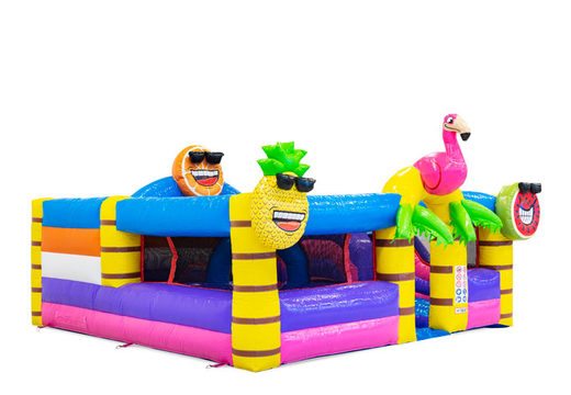 Order colored inflatable park in Flamingo theme for children. Buy inflatables online at  JB Inflatables UK