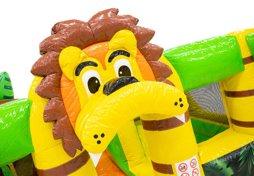 Buy colored inflatable park in Lion theme for children. Order inflatables online at JB Inflatables UK