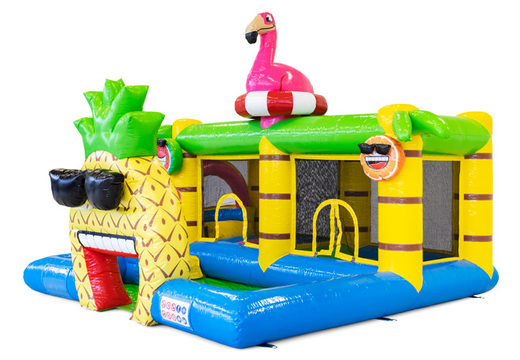 Buy inflatable bouncy castle in Flamingo theme for children. Order inflatables online at JB Inflatables UK