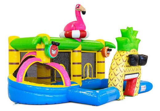 Order colored inflatable park in Flamingo theme for children. Buy inflatables online at JB Inflatables UK