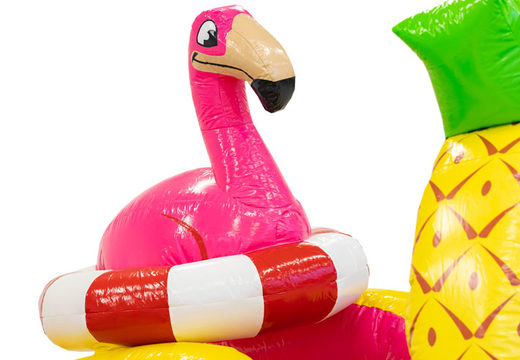 Buy colored inflatable park in Flamingo theme for children. Order inflatables online at JB Inflatables UK