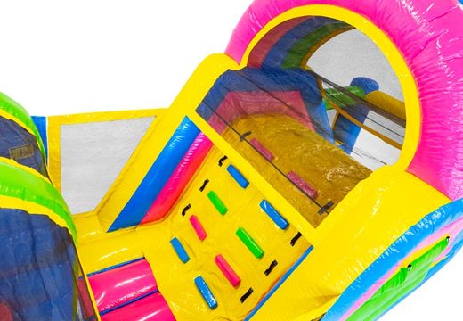 Buy 13 meters inflatable obstacle course in Happy colors for kids. Order inflatable obstacle courses now online at JB Inflatables UK