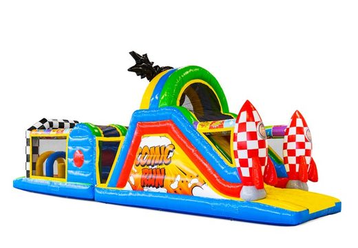 Order obstacle course in theme Comic for kids. Buy inflatable obstacle courses now online at JB Inflatables UK