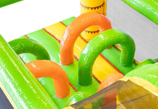 Order 13 meters inflatable obstacle course in theme Dino for kids. Buy inflatable obstacle courses now online at JB Inflatables UK