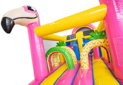 Order Flamingo 13m inflatable obstacle course for children. Buy inflatable obstacle courses now online at JB Inflatables UK