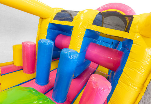 13 meter long Flamingo inflatable obstacle course for children. Buy inflatable obstacle courses now online at JB Inflatables UK