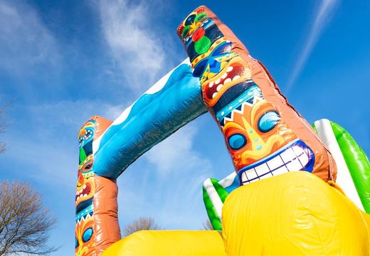 Order water slide in Hawaii theme for children. Buy inflatable Drop and Slide now online at JB Inflatables UK