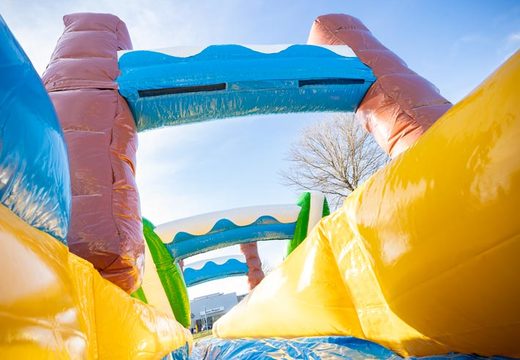 Buy water slide in Hawaii theme for children. Order inflatable Drop and Slide now online at JB Inflatables UK