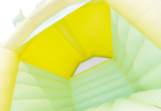 Buy A Frame air cushion in pastel colors yellow green for children. Order air cushions online at JB Inflatables UK