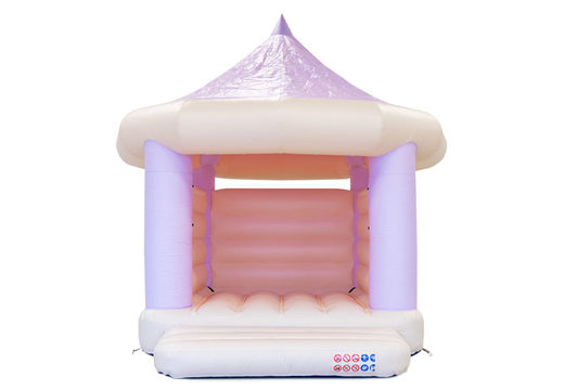 Order standard carousel bouncy castle in pastel colors purple mint for children. Buy bouncy castles online at JB Inflatables UK