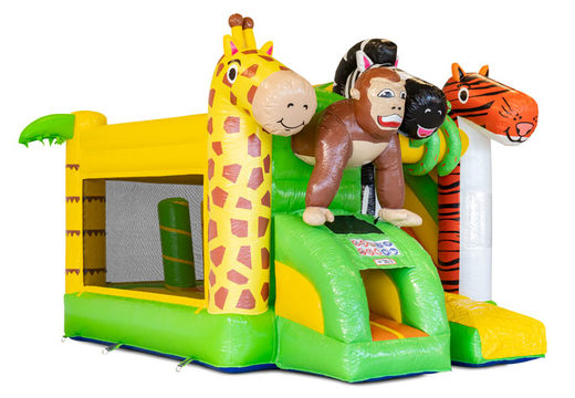 Inflatable Mini Multiplay bouncy castle in Jungle theme for sale at JB Inflatables. Order inflatable bouncers at JB Inflatables UK
