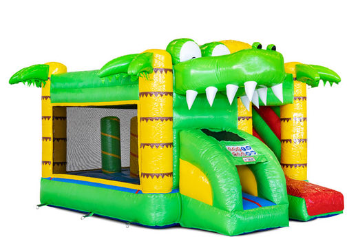 Inflatable Mini Multiplay bouncy castle in Crocodil theme for sale at JB Inflatables. Order inflatable bouncers at JB Inflatables UK