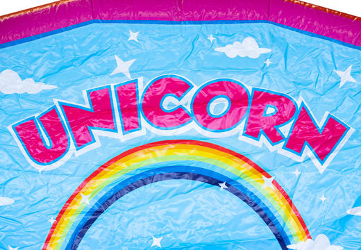 Order inflatable Slide Park Combo bouncy castle in Unicorn theme for children. Inflatable bouncy castles with slide for sale at JB Inflatables UK