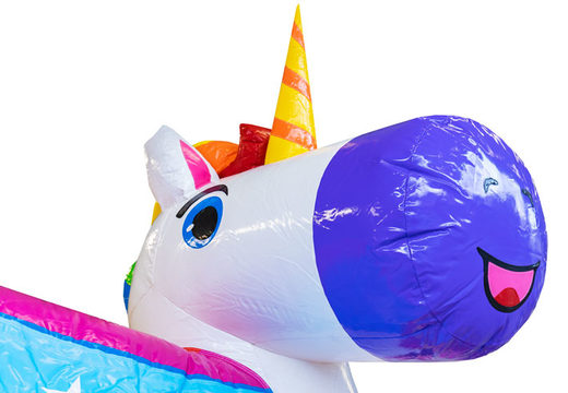 Order Slide Park Combo inflatable air cushion in Unicorn theme for children. Inflatable air cushions with slide for sale at JB Inflatables UK