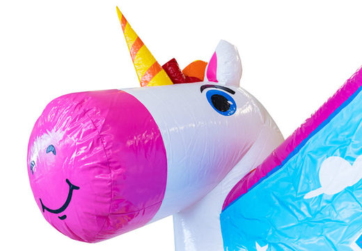 Buy Slide Park Combo inflatable bouncy castle in theme Unicorn for children. Buy now online inflatable bouncers with slide at JB Inflatables UK