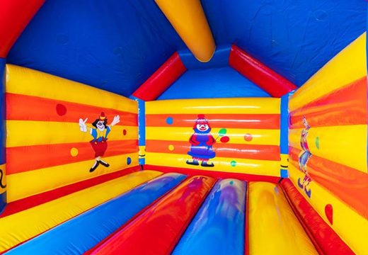 Inside bouncy castle in clown theme