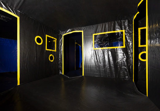 Inside with maze in laser tag arena from JB Inflatables