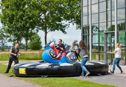 Motorbike on inflatable pull rodeo