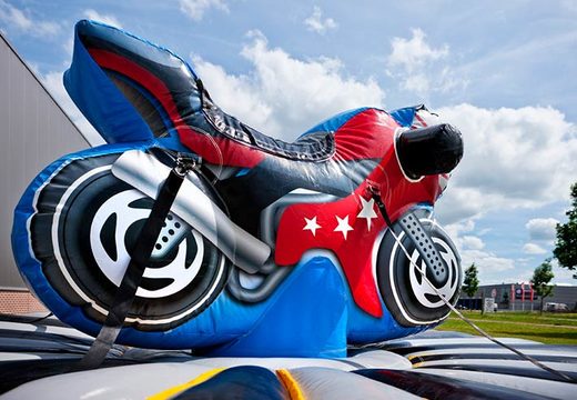 Motorcycle themed bouncy castle