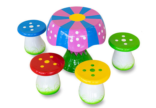 Mushroom-shaped children's furniture to sit and play on. Buy online at JB Inflatables