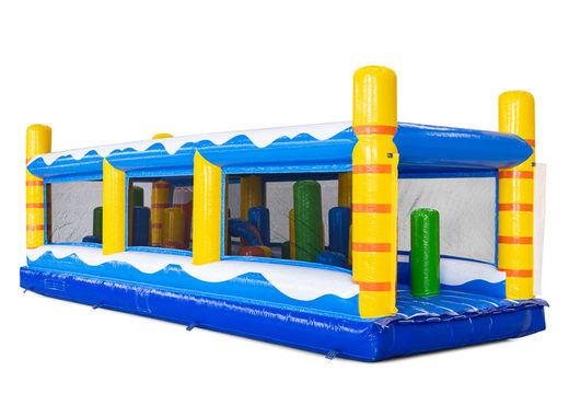 Pillar Dodger obstacle course module in surf theme