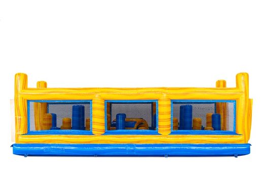 Yellow and blue Pillar Dodger module in modular obstacle course