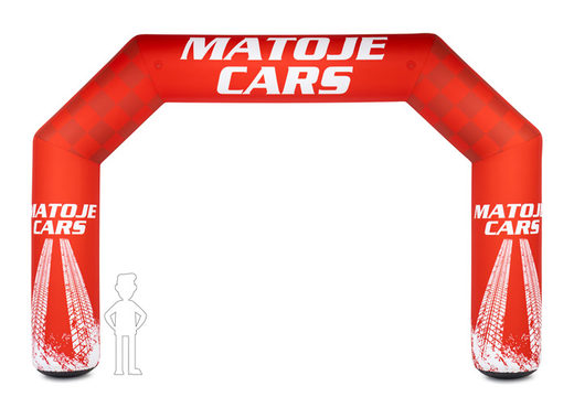 Front side of custom advertising arch Matoje Cars