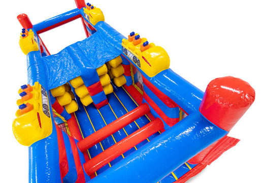 Top view of inflatable obstacle course modules gate dodger