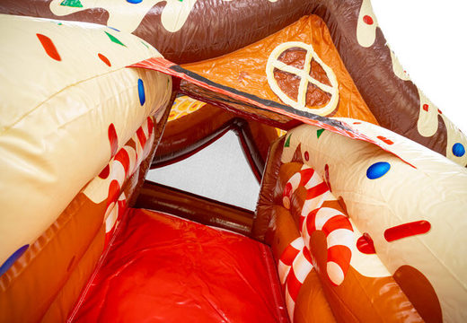 Slide of inflatable Slide combo gingerbread house, order at JB